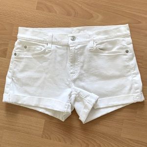 7 for All Mankind White Shorts